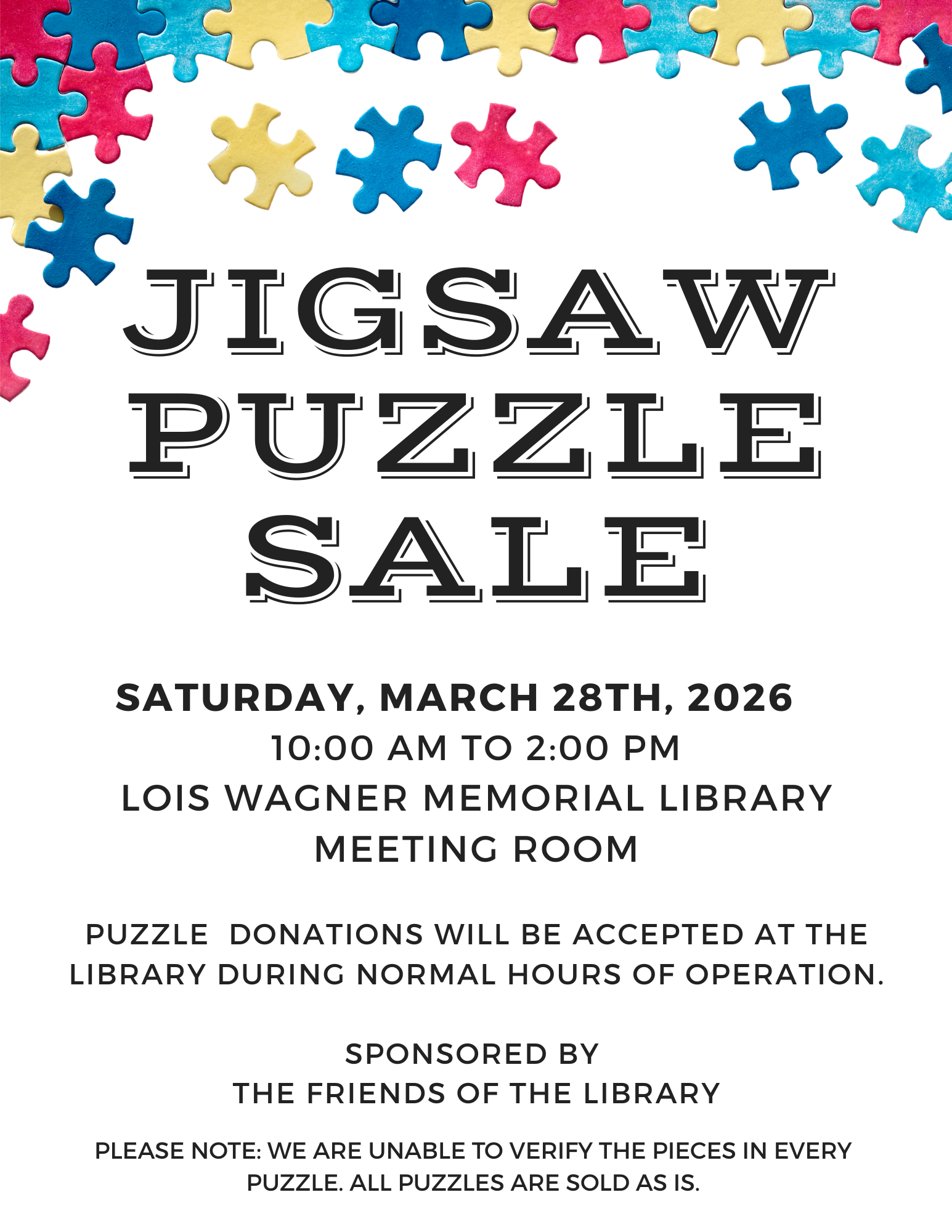 March 2026 Puzzle Sale